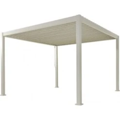 Pergola Bioclimatique Autoportante En Alu Blanc 3.6x3.6m Ombrea -Jardin Extérieur pergola bioclimatique autoportante en alu blanc 36x36m ombrea 5