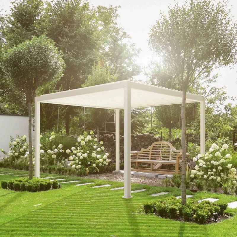 Pergola Bioclimatique Autoportante En Alu Blanc 3x3m Ombrea 3 Pergola Bioclimatique Autoportante En Alu Blanc 3x3m Ombrea
