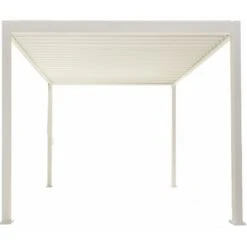 Pergola Bioclimatique Ombréa Autoportante 3x4M - Blanc - S1 -Jardin Extérieur pergola bioclimatique autoportante en alu blanc 3x4m ombrea 4