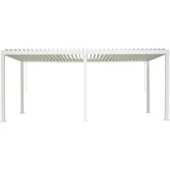 Pergola Bioclimatique Autoportante En Alu Blanc 3x6m Ombrea -Jardin Extérieur pergola bioclimatique autoportante en alu blanc 3x6m ombrea 2