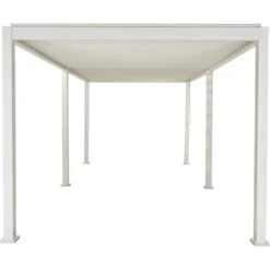Pergola Bioclimatique Autoportante En Alu Blanc 3x6m Ombrea -Jardin Extérieur pergola bioclimatique autoportante en alu blanc 3x6m ombrea 4