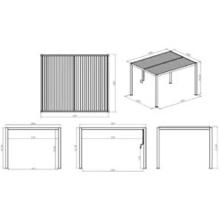 Pergola Bioclimatique Autoportante En Aluminium Anthracite 4x3m - X-METAL -Jardin Extérieur pergola bioclimatique autoportante en aluminium anthracite 4x3m x metal 3