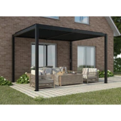 Pergola Bioclimatique Autoportante En Aluminium Anthracite 4x3m - X-METAL -Jardin Extérieur pergola bioclimatique autoportante en aluminium anthracite 4x3m x metal 4