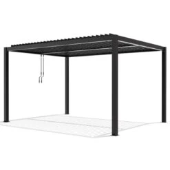 Pergola Bioclimatique Autoportante En Aluminium Anthracite 4x3m - X-METAL -Jardin Extérieur pergola bioclimatique autoportante en aluminium anthracite 4x3m x metal 5