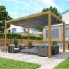 Pergola Bioclimatique Autoportante En Aluminium Aspect Bois 4x3m - X-METAL