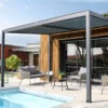 Pergola Bioclimatique En Aluminium Avec Lames Orientables Grises Anthracite TRAMONTO - DCB Garden -Jardin Extérieur pergola bioclimatique en aluminium avec lames orientables grises anthracite tramonto dcb garden