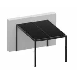 Pergola Bioclimatique En Aluminium Blanc 300x300cm Avec Lames Blanches ODIN - GardenGate