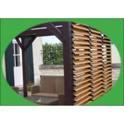 Pergola En Bois Avec Ventelles Amovibles Sur Toiture + 1 Côté 340x312x217cm Veneto -Jardin Extérieur pergola en bois avec ventelles amovibles sur toiture 1 cote 339x312x217cm veneto 5