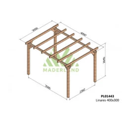 Jardin Extérieur -Jardin Extérieur pergola en bois lamelle colle 400x300cm linares maderland 1