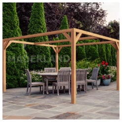 Pergola En Bois Lamellé-collé 400x300cm Tarragona – Maderland