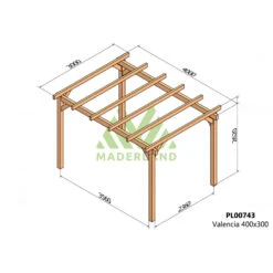 Pergola En Bois Lamellé-collé 400x300cm Valencia – Maderland -Jardin Extérieur pergola en bois lamelle colle 400x300cm valencia maderland 1