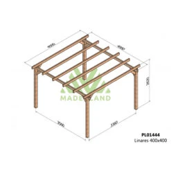 Jardin Extérieur -Jardin Extérieur pergola en bois lamelle colle 400x400cm linares maderland 1