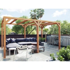 Pergola En Bois Lamellé-collé 500x300cm Fuengirola – Maderland