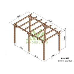 Jardin Extérieur -Jardin Extérieur pergola en bois lamelle colle 500x300cm linares maderland 1