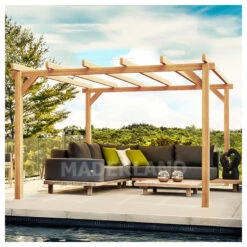 Pergola En Bois Lamellé-collé 600x300cm Linares – Maderland