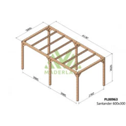 Pergola En Bois Lamellé-collé 600x300cm Santander – Maderland 5 Pergola En Bois Lamellé-collé 600x300cm Santander – Maderland -Jardin Extérieur pergola en bois lamelle colle 600x300cm santander maderland 1