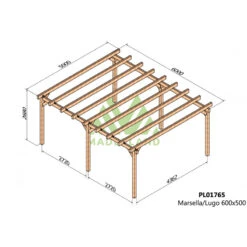 Pergola En Bois Lamellé-collé 600x500cm Marsella – Maderland 5 Pergola En Bois Lamellé-collé 600x500cm Marsella – Maderland -Jardin Extérieur pergola en bois lamelle colle 600x500cm marsella maderland 1