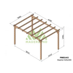 Pergola En Bois Massif Traité Autoclave 420x300cm Madrid – Maderland -Jardin Extérieur pergola en bois massif traite autoclave 420x300cm madrid maderland 1