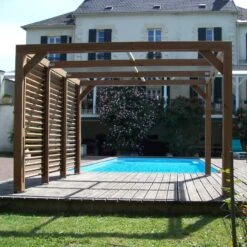 Pergola THERMAUVENT 10,67m² Paroi Avec Ventelles Mobiles HABRITA -Jardin Extérieur pergola thermauvent 1067m paroi avec ventelles mobiles habrita 2