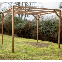 Pergola THONON 8,88m² En Bois Thermo Chauffé Sans Couverture HABRITA -Jardin Extérieur pergola thonon 888m en bois thermo chauffe sans couverture habrita 4