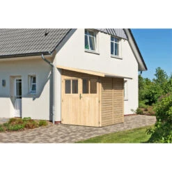 Remise Adossée Juist 2 En Bois Certifié 3,28m² - Karibu -Jardin Extérieur remise adossee juist 2 en bois certifie 328m karibu 3