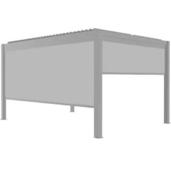 Store Avec Cadre Latéral Gris Clair 370cm Pour Pergola Bioclimatique En Aluminium X-METAL