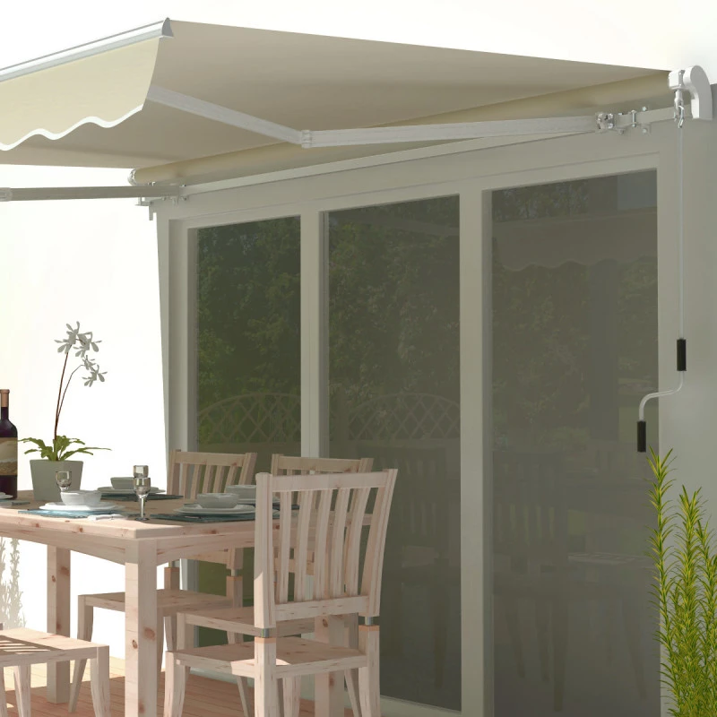 Store Banne Manuel 295x200cm EASY Toile Polyester Beige - X-METAL 4 Store Banne Manuel 295x200cm EASY Toile Polyester Beige - X-METAL – Image 2