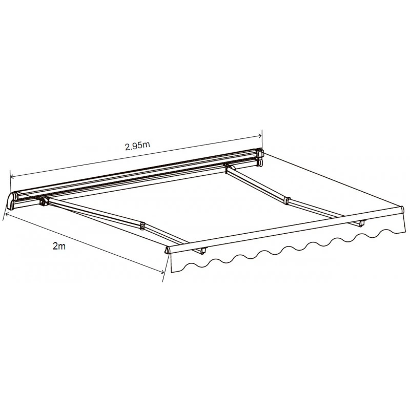 Store Banne Manuel 295x200cm EASY Toile Polyester Beige - X-METAL 5 Store Banne Manuel 295x200cm EASY Toile Polyester Beige - X-METAL – Image 3