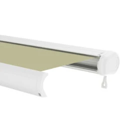 Store Banne Manuel 300x250cm LUXO Toile Polyester Beige - X-METAL -Jardin Extérieur store banne manuel 300x250cm luxo toile polyester beige x metal 5