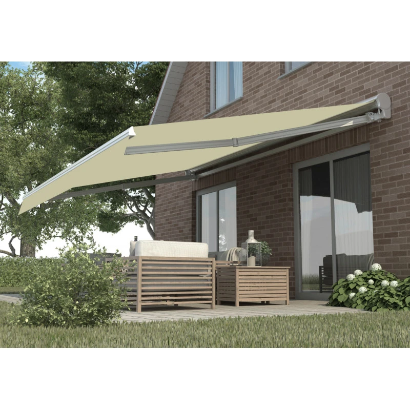 Store Banne Manuel 350x250cm DECO Toile Polyester Beige - X-METAL 3 Store Banne Manuel 350x250cm DECO Toile Polyester Beige - X-METAL