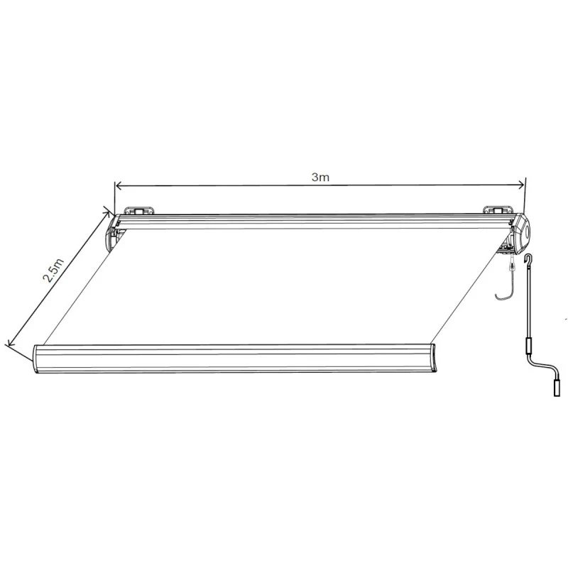 Store Banne Motorisé 300x250cm LUXO Toile Polyester Grise - X-METAL 4 Store Banne Motorisé 300x250cm LUXO Toile Polyester Grise - X-METAL – Image 2