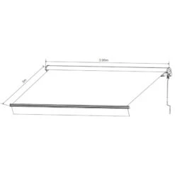 Store Banne Motorisé 395x300cm DECO Toile Polyester Grise - X-METAL -Jardin Extérieur store banne motorise 395x300cm deco toile polyester grise x metal 2