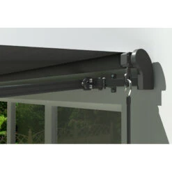 Store Banne Motorisé 395x300cm EASY Toile Polyester Grise - X-METAL -Jardin Extérieur store banne motorise 395x300cm easy toile polyester grise x metal 3