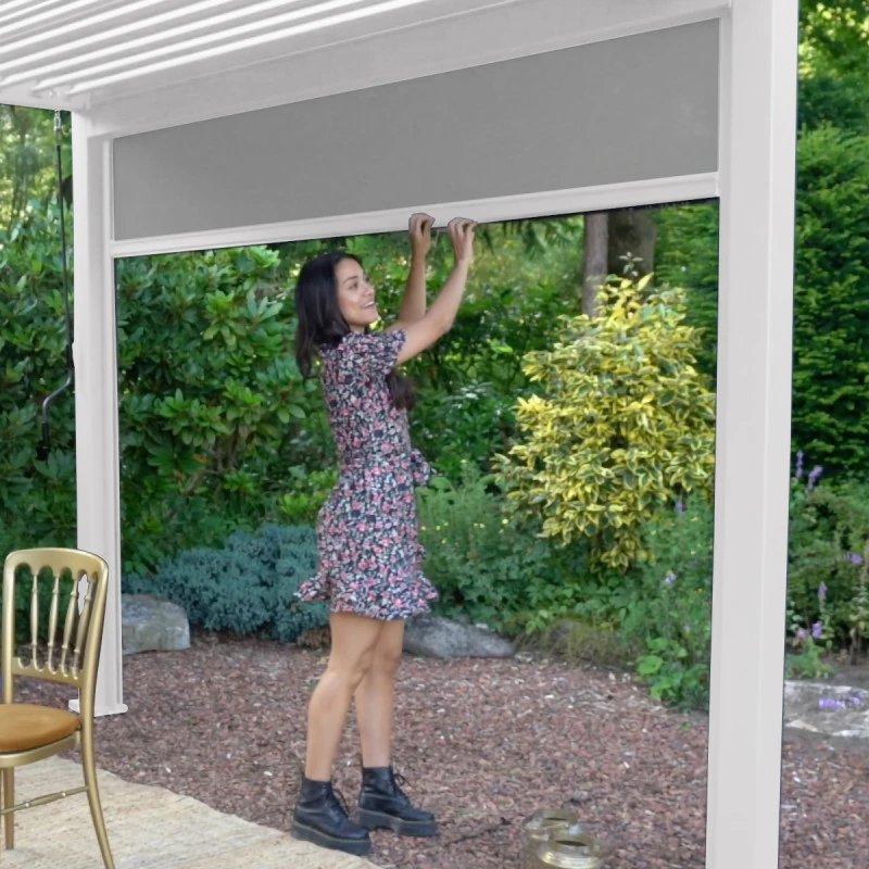 Store Latéral Blanc 400cm Pour Pergola Bioclimatique En Alu Ombrea 4 Store Latéral Blanc 400cm Pour Pergola Bioclimatique En Alu Ombrea – Image 2