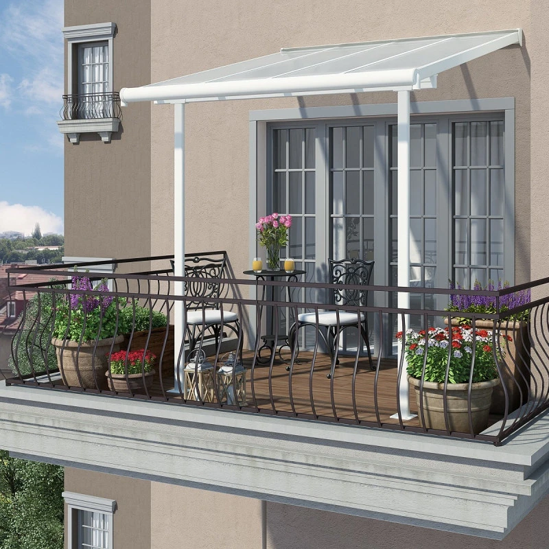 Toit De Terrasse 224x224cm En Aluminium Blanc Et Polycarbonate 6mm SIERRA - Canopia By Palram 7 Toit De Terrasse 224x224cm En Aluminium Blanc Et Polycarbonate 6mm SIERRA - Canopia By Palram – Image 5