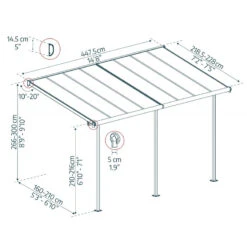 Toit De Terrasse 224x448cm En Aluminium Blanc Et Polycarbonate 6mm SIERRA - Canopia By Palram 10 Toit De Terrasse 224x448cm En Aluminium Blanc Et Polycarbonate 6mm SIERRA - Canopia By Palram -Jardin Extérieur toit de terrasse 224x448cm en aluminium blanc et polycarbonate 6mm sierra palram 2