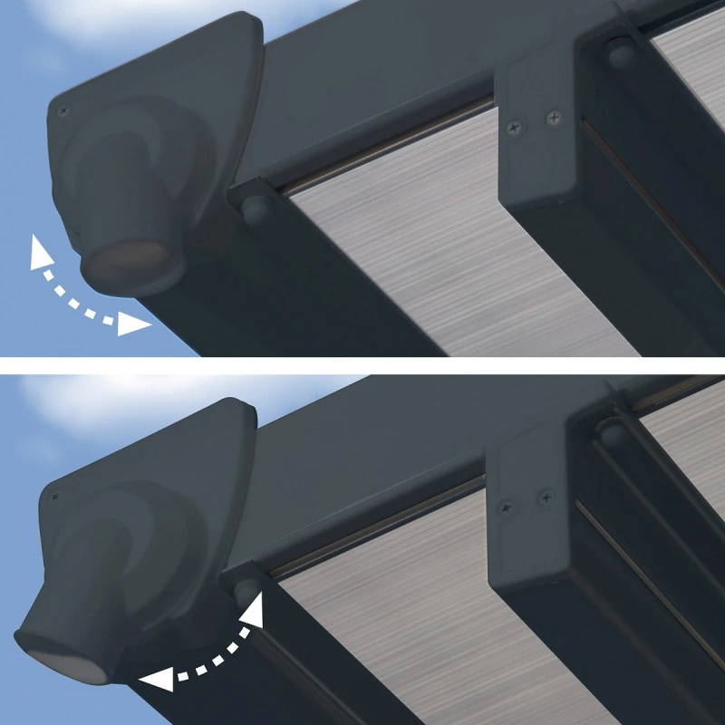 Toit De Terrasse 300x730cm En Aluminium Gris Et Polycarbonate 8mm FERIA - Canopia By Palram 8 Toit De Terrasse 300x730cm En Aluminium Gris Et Polycarbonate 8mm FERIA - Canopia By Palram – Image 6