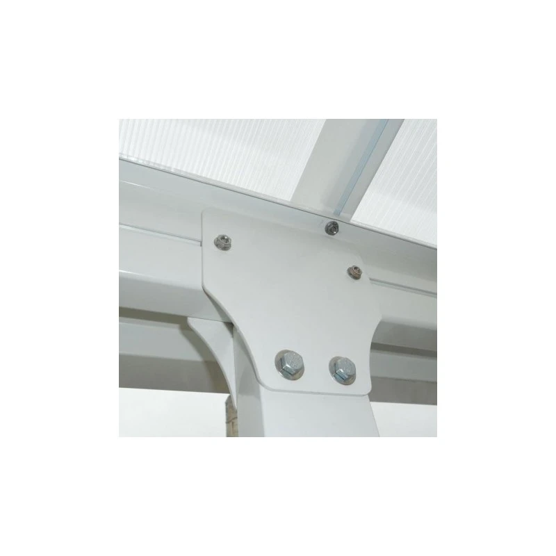 Toit De Terrasse 400x400cm En Alu Blanc Et Polycarbonate 8mm PATIO 8 Toit De Terrasse 400x400cm En Alu Blanc Et Polycarbonate 8mm PATIO – Image 6