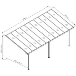 Toit De Terrasse Ajustable En Aluminium Laqué Blanc 3,05x6,18m X-METAL -Jardin Extérieur toit de terrasse ajustable en aluminium laque blanc 305x618m x metal 2