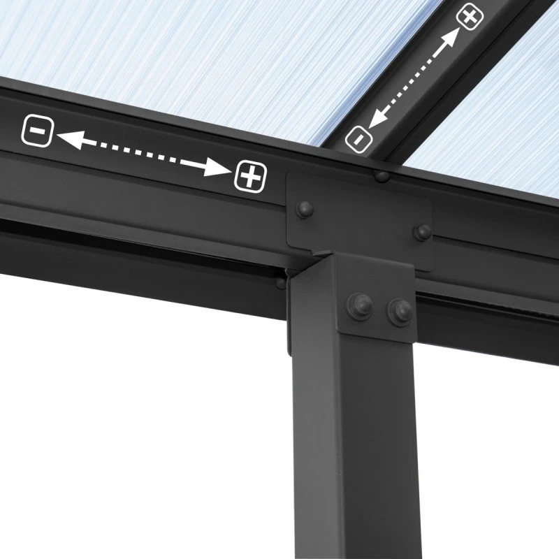 Toit De Terrasse En Aluminium Gris 3x3,05m Et PC 16mm Olympia - Palram - Canopia 7 Toit De Terrasse En Aluminium Gris 3x3,05m Et PC 16mm Olympia - Palram - Canopia – Image 5