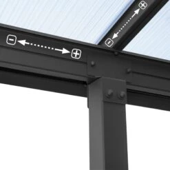 Toit De Terrasse En Aluminium Gris 3x8,51m + PC 16mm Olympia - Palram - Canopia -Jardin Extérieur toit de terrasse en aluminium gris 3x851m pc 16mm olympia palram 4