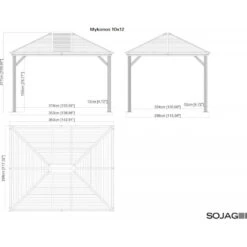 Tonnelle De Jardin Mykonos 299x364cm En Aluminium Thermolaqué – SOJAG -Jardin Extérieur tonnelle de jardin mykonos 299x364cm en aluminium thermolaque sojag 4