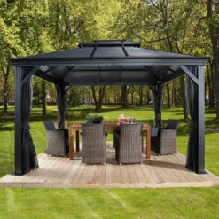 Tonnelle De Jardin Mykonos 364x484cm En Aluminium Thermolaqué – SOJAG -Jardin Extérieur tonnelle de jardin mykonos 364x484cm en aluminium thermolaque sojag 2