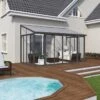 Véranda 300x425cm En Alu Gris Et Polycarbonate 8mm Sanremo - Palram - Canopia -Jardin Extérieur veranda 300x425cm en alu gris et polycarbonate 8mm sanremo palram