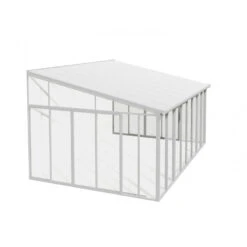 Véranda 400x425cm En Alu Blanc Et Polycarbonate 8mm Sanremo - Palram - Canopia -Jardin Extérieur veranda 400x425cm en alu blanc et polycarbonate 8mm sanremo palram 2